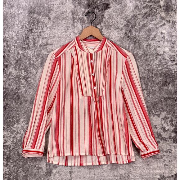 Clare V Tops - Clare V Red and White Striped Blouse